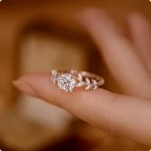 0.5 Carat Moissanite Diamond Engagement Ring - Women Size 5 - 925 Sterling Silver