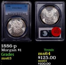PCGS 1886-p Morgan Dollar $1 Graded ms63 By PCGS