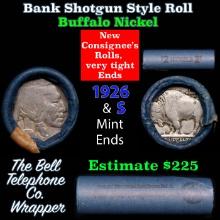 Buffalo Nickel Shotgun Roll in Old Bank Style 'Bell Telephone' Wrapper 1926 & s Mint Ends
