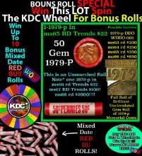INSANITY The CRAZY Penny Wheel 1000s won so far, WIN this 1979-p BU RED roll get 1-10 FREE