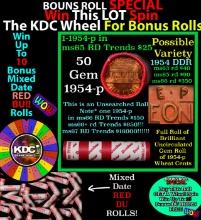 INSANITY The CRAZY Penny Wheel 1000s won so far, WIN this 1959-p BU RED roll get 1-10 FREE