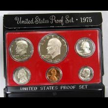 1975 United States Mint Proof Set 6 coins No Outer Box