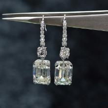 Moissanite Gemstone Drop Earrings - 925 Sterling Silver