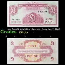 1962 Great Britain Military Payment 1 Pound Note P# M36A Grades Gem CU
