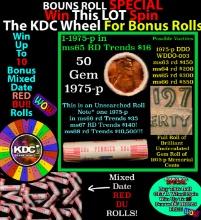 INSANITY The CRAZY Penny Wheel 1000s won so far, WIN this 1975-p BU RED roll get 1-10 FREE