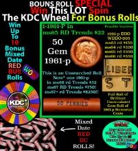 CRAZY Penny Wheel Buy THIS 1961-p solid Red BU Lincoln 1c roll & get 1-10 BU Red rolls FREE WOW