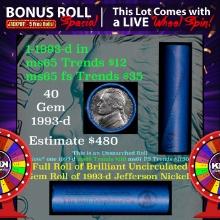 INSANITY The CRAZY Nickel Wheel 1000s won so far, WIN this 1993-d BU  roll get 1-5 FREE