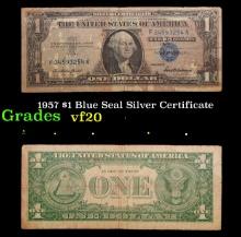 1957 $1 Blue Seal Silver Certificate Grades vf, very fine