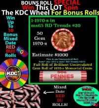 INSANITY The CRAZY Penny Wheel 1000s won so far, WIN this 1970-s BU RED roll get 1-10 FREE