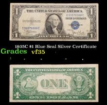 1935C $1 Blue Seal Silver Certificate Grades vf++