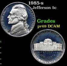 Proof 1985-s Jefferson Nickel 5c Grades GEM++ Proof Deep Cameo