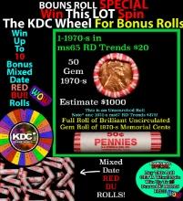 CRAZY Penny Wheel Buy THIS 1970-s solid Red BU Lincoln 1c roll & get 1-10 BU Red rolls FREE WOW