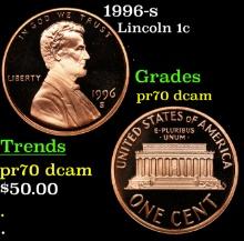Proof 1996-s Lincoln Cent 1c Grades GEM++ Proof Deep Cameo