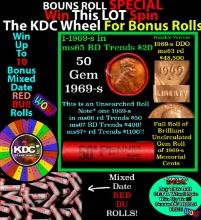INSANITY The CRAZY Penny Wheel 1000s won so far, WIN this 1969-s BU RED roll get 1-10 FREE