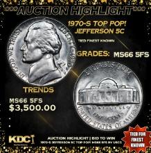 ***Auction Highlight*** 1970-s Jefferson Nickel TOP POP! 5c Graded GEM+ 5fs By USCG (fc)