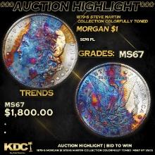 ***Auction Highlight*** 1879-s Morgan Dollar Steve Martin Collection Colorfully Toned  $1 Graded GEM