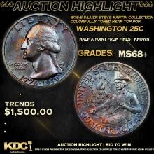 ***Auction Highlight*** 1976-s silver Washington Quarter Steve Martin Collection Colorfully Toned Ne