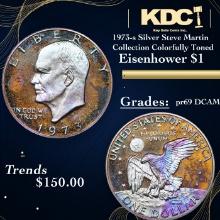 Proof 1973-s Silver Eisenhower Dollar Steve Martin Collection Colorfully Toned  $1 Grades GEM++ Proo