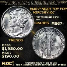 ***Auction Highlight*** 1945-p Mercury Dime Near Top POP! 10c Graded ms67+ By SEGS (fc)