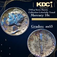 1942-p Mercury Dime Steve Martin Collection Colorfully Toned 10c Grades Select AU