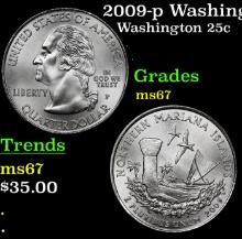 2009-p Washington DC Washington Quarter 25c Grades GEM++ Unc
