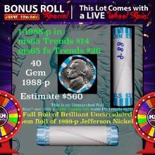 INSANITY The CRAZY Nickel Wheel 1000s won so far, WIN this 1988-p BU  roll get 1-5 FREE