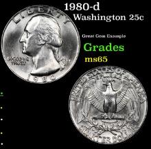 1980-d Washington Quarter 25c Grades GEM Unc