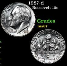 1987-d Roosevelt Dime 10c Grades GEM++ Unc