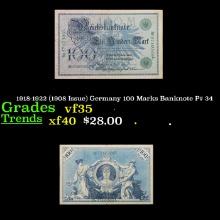 1918-1922 (1908 Issue) Germany 100 Marks Banknote P# 34 Grades vf++