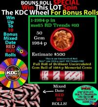 INSANITY The CRAZY Penny Wheel 1000s won so far, WIN this 1984-p BU RED roll get 1-10 FREE