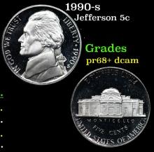 Proof 1990-s Jefferson Nickel 5c Grades GEM++ Proof Deep Cameo