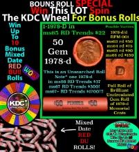 INSANITY The CRAZY Penny Wheel 1000s won so far, WIN this 1978-d BU RED roll get 1-10 FREE