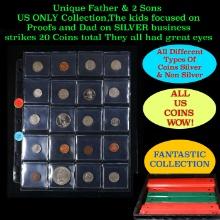 Unique Father & 2 Sons US ONLY Collection,The kids focused on Proofs and Dad on SILVER business stri