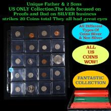 Unique Father & 2 Sons US ONLY Collection,The kids focused on Proofs and Dad on SILVER business stri