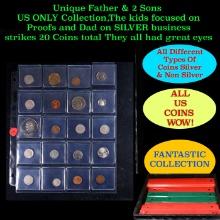 Unique Father & 2 Sons US ONLY Collection,The kids focused on Proofs and Dad on SILVER business stri