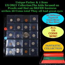 Unique Father & 2 Sons US ONLY Collection,The kids focused on Proofs and Dad on SILVER business stri