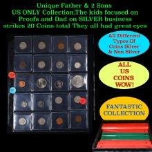 Unique Father & 2 Sons US ONLY Collection,The kids focused on Proofs and Dad on SILVER business stri