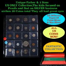 Unique Father & 2 Sons US ONLY Collection,The kids focused on Proofs and Dad on SILVER business stri