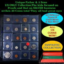 Unique Father & 2 Sons US ONLY Collection,The kids focused on Proofs and Dad on SILVER business stri