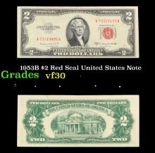 1953B $2 Red Seal United States Note Grades vf++