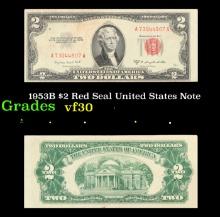 1953B $2 Red Seal United States Note Grades vf++