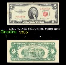 1953C $2 Red Seal United States Note Grades vf++