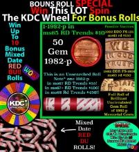 INSANITY The CRAZY Penny Wheel 1000s won so far, WIN this 1982-p BU RED roll get 1-10 FREE