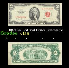 1953C $2 Red Seal United States Note Grades vf++