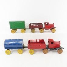 2 Vintage Pressed Steel Trucks & Trailers