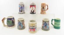8 Beer Steins, Budweiser, Old Style & more