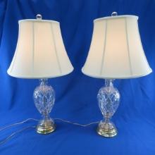 2 Crystal Table Lamps- working