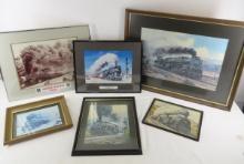 6 Framed Train prints
