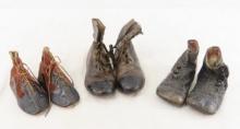 3 pairs of antique shoes