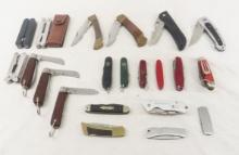 Collection of pocket knives & multi tools
